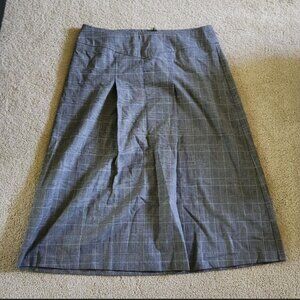 Grey plaid midi skirt